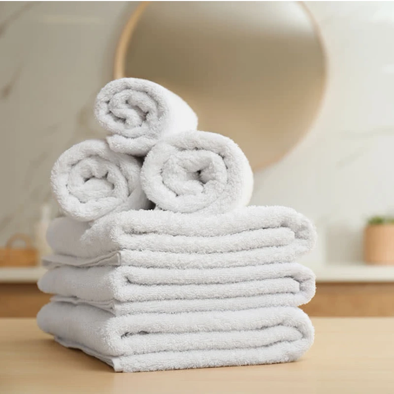 white towels on table